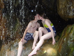 Kiss under the falls